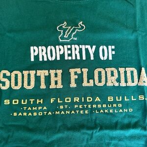 Green, gold and white USF Bulls cotton t-shirt #USFBulls.